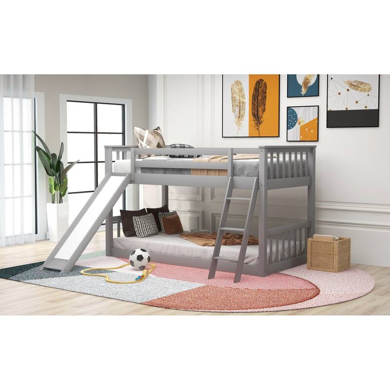 Bunk Bed with Convertible Slide and Ladder