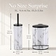 preview thumbnail 6 of 8, Carrara Noir 2 Piece Bathroom Set, Trash Can 3 Liter and Slim Toilet Brush Holder, Black and White Marble, Matte Accents