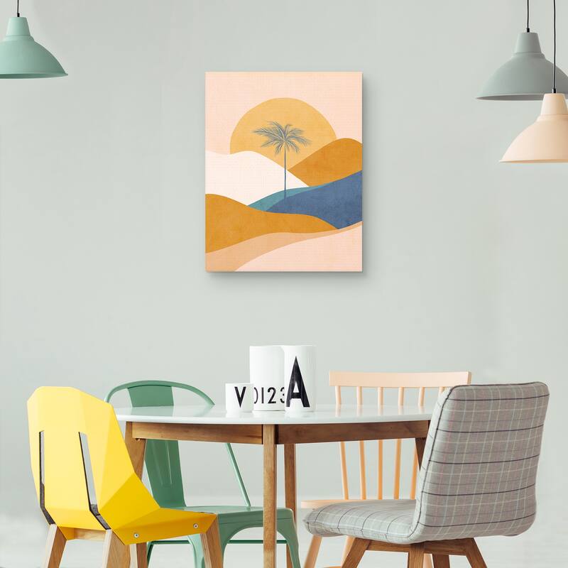 Tropical Palm Sunset by Dominique Vari Canvas Art Print