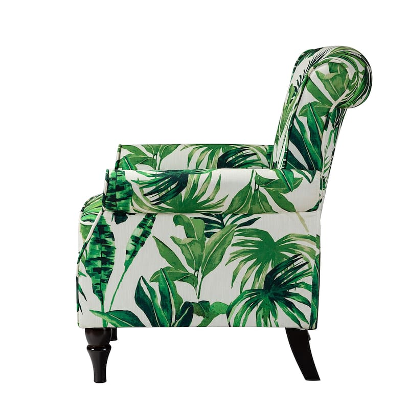 Nyctelius Nailhead Trim Traditional Accent Armchair with Rolled Arms by HULALA HOME