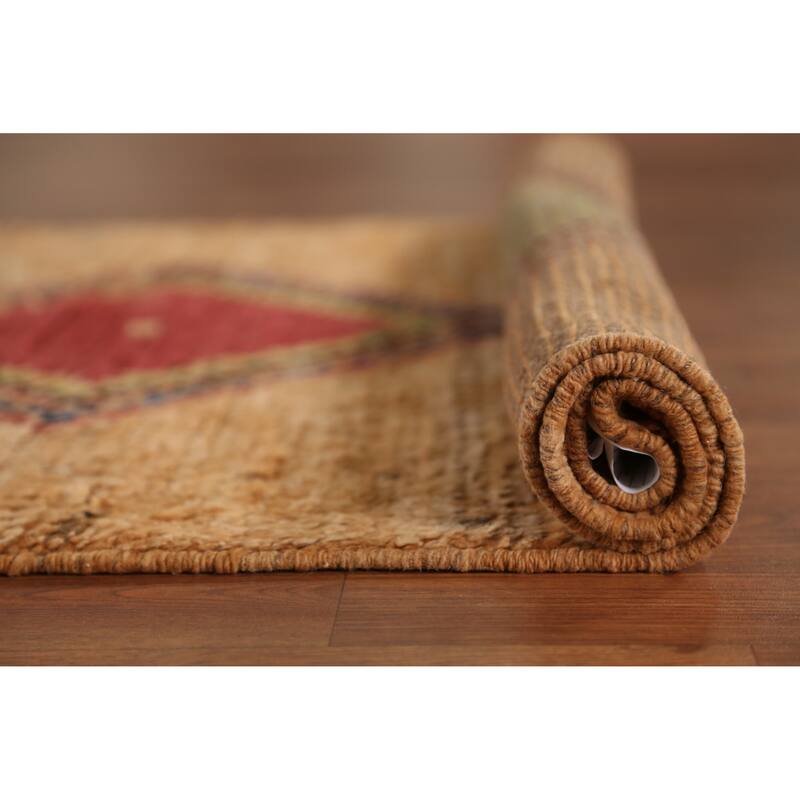 Moroccan Oriental Runner Rug Hand-Knotted Wool Carpet - 3'2" x 12'8"