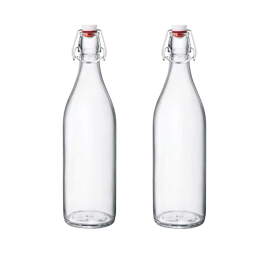 Bormioli Rocco Set of 2 Giara Glass Bottles with Leak Proof Lid