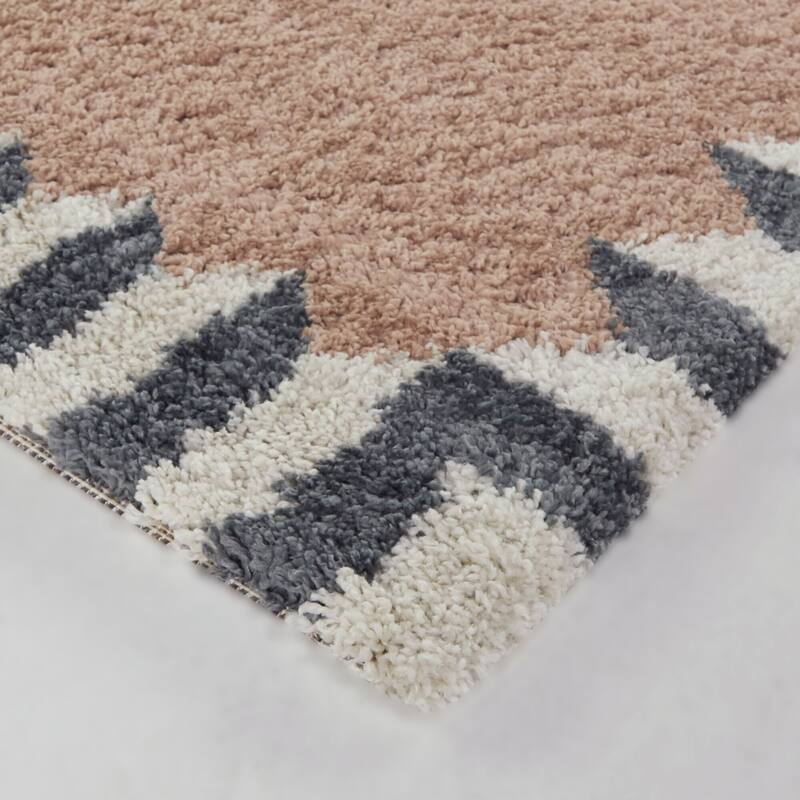 Vasile Border Shag Area Rug