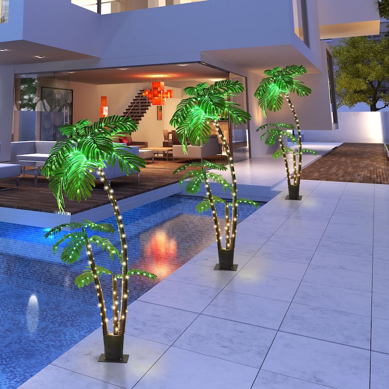 Lighted Palm Tree for Outside Patio Yard Party Pool