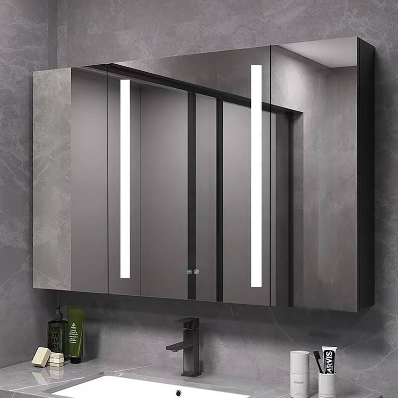40 in.W x 30 in. H Aluminum Surface Mounted LED Medicine Cabinet with Doors and Mirrors - 40'' X 30''