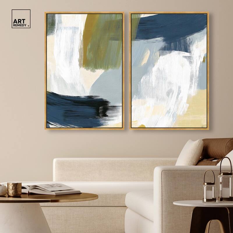 Textured Greens II Canvas Set of 2 by Art Remedy