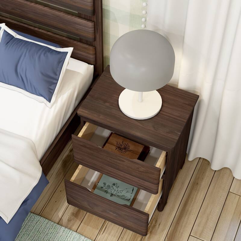 Max and Lily Farmhouse Nightstand with 2 Drawers