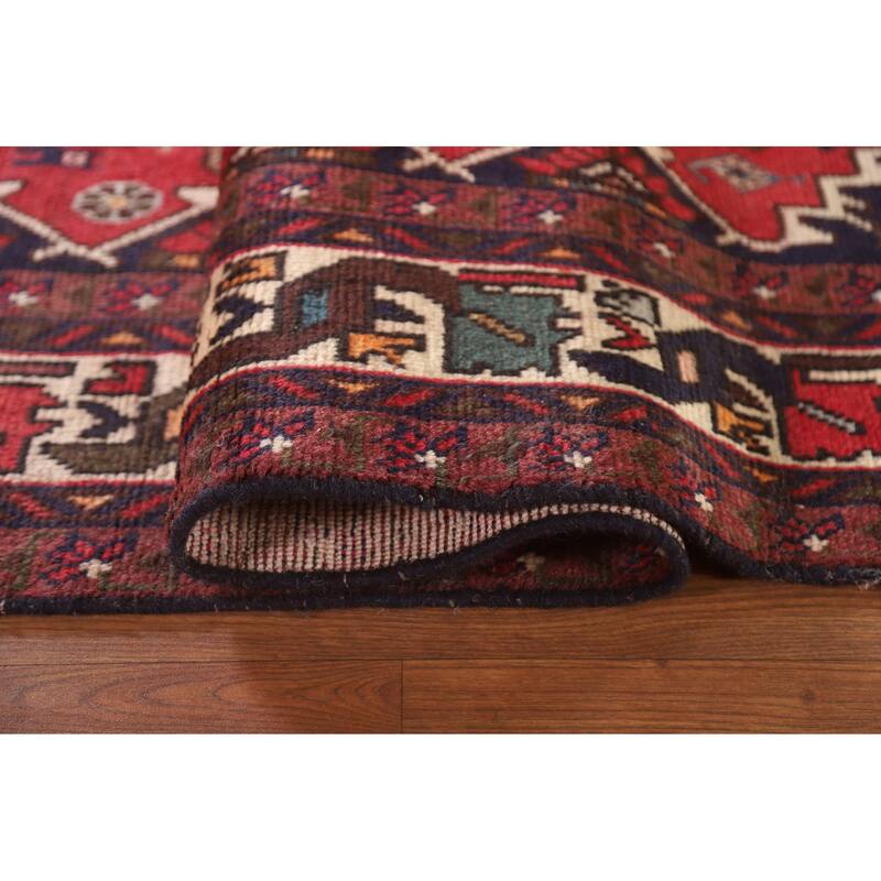 Tribal Shiraz Persian Vintage Rug Living Room Handmade Wool Carpet - 6'7"x 9'10"