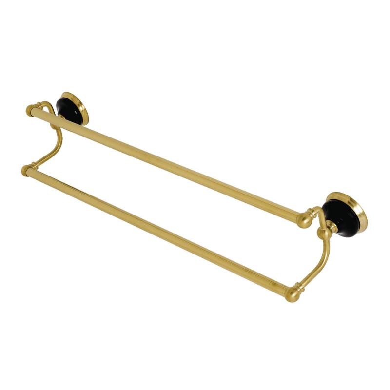 Kingston Brass Water Onyx 24-Inch Dual Towel Bar - Brushed Brass