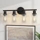 preview thumbnail 1 of 7, 4-Light Bathroom Vanity Light with Clear Glass Oil Rubbed Bronze