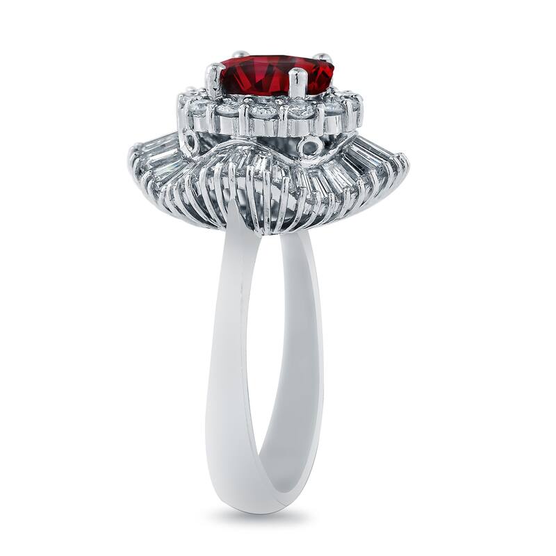 Auriya Platinum Vintage Cushion-cut Halo Ruby and Diamond Ring 1 5/8ct TGW 1 3/4ct TDW