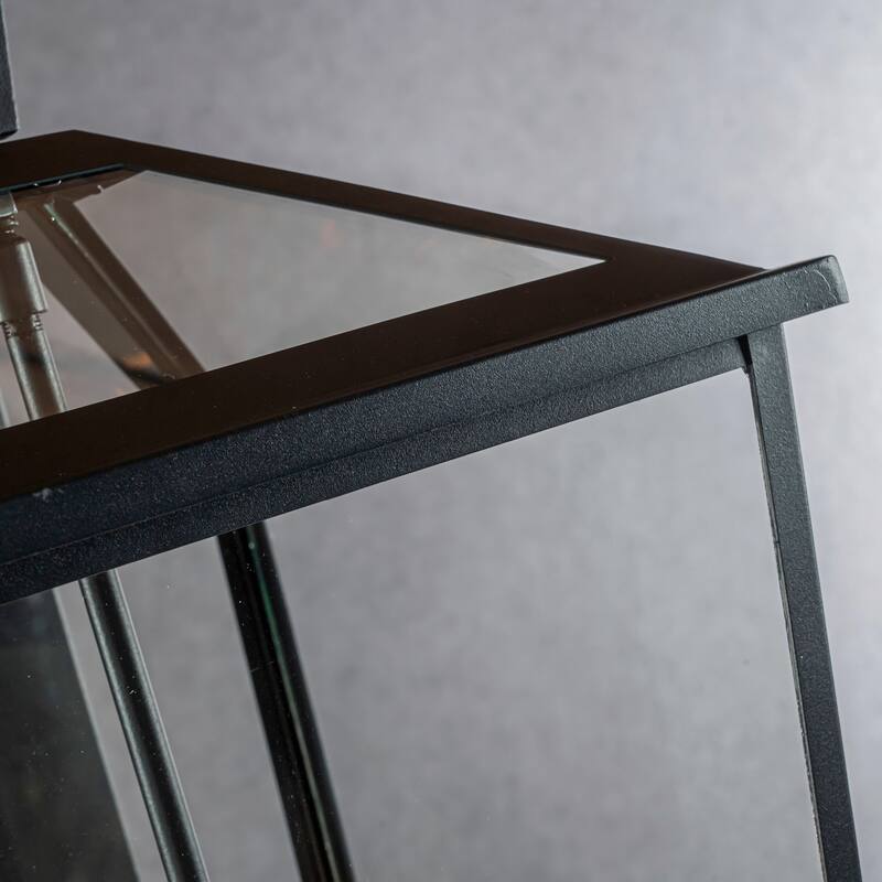 CraftHome Modern Matte Black Outdoor Wall Lantern with Clear Glass Open Bottom Design Exterior Light Fixture for Entryway