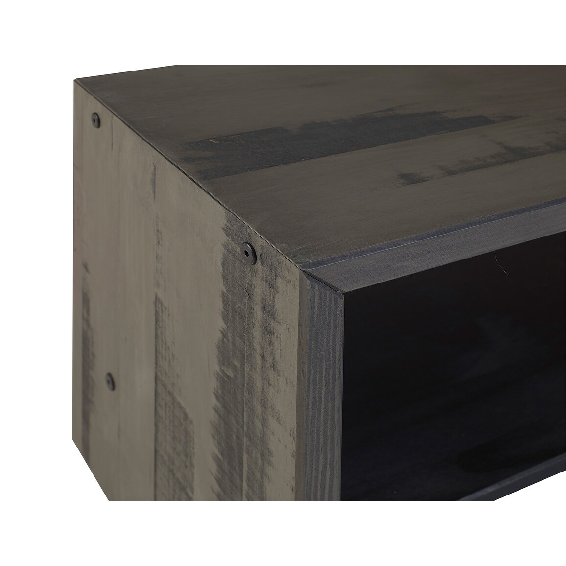 Shop Offex 42 Solid Rustic Reclaimed Pine Wood Entry Bench Gray