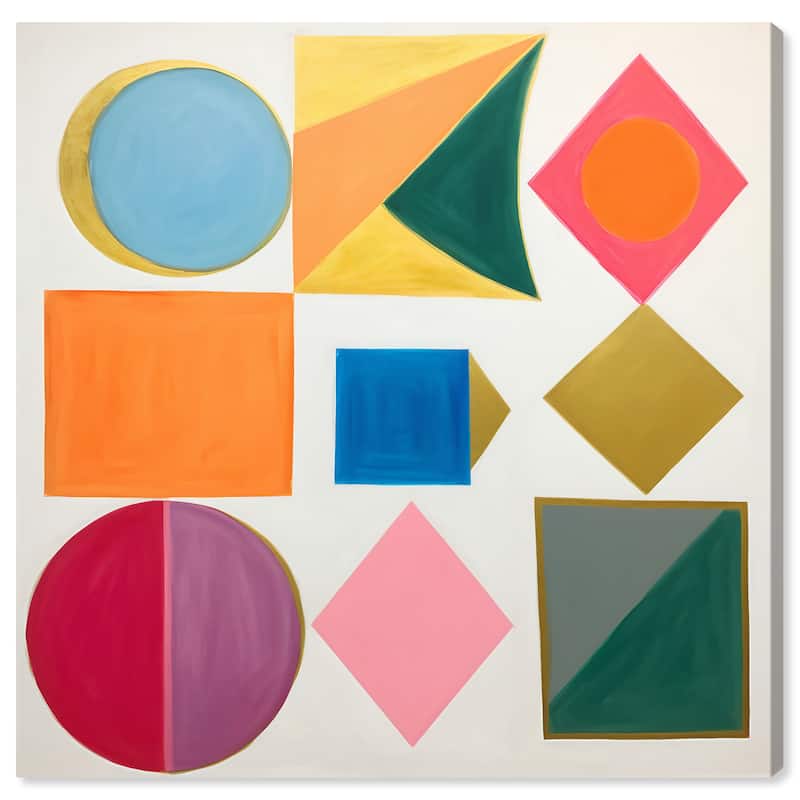 Wynwood Studio Canvas Abstract Polygons Orange and Modern & Contemporary Wall Art Canvas Print