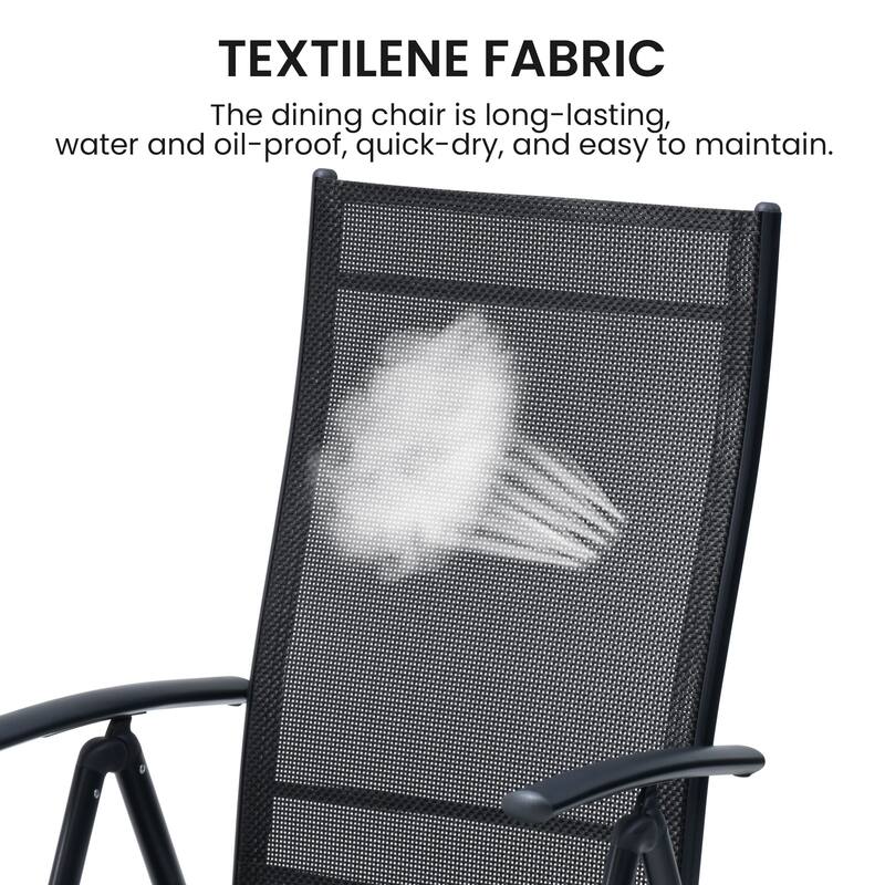 2/4/6-piece Folding Patio Chair Set Outdoor Adjustable Dining Chairs