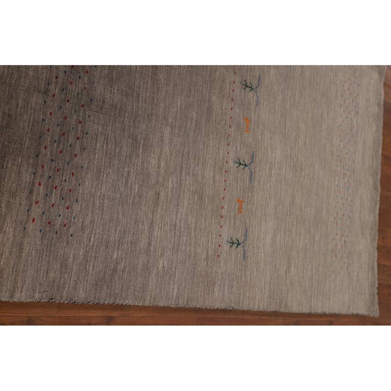 Tribal Gabbeh Living Room Area Rug Handmade Wool Carpet - 6'9"x 9'9"