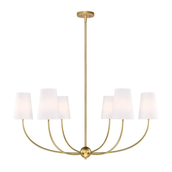 slide 2 of 8, Shannon by Z-Lite 6 Light Chandelier in Rubbed Brass