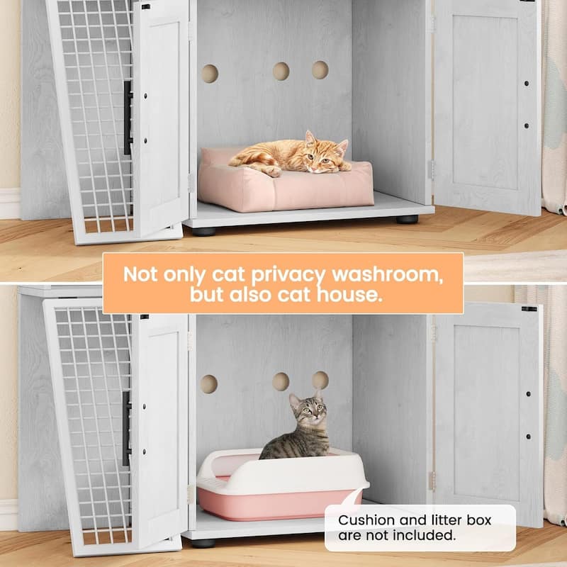Litter Box Enclosure with Cat House