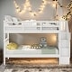 preview thumbnail 2 of 36, Modrem Twin Over Twin Bunk Bed With Storage and Guard Rail For Bedroom,Kids