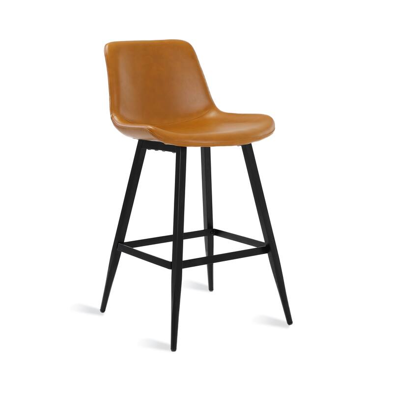 LUE BONA Faux Leather Bar Stools Counter Height Stools with Backs and