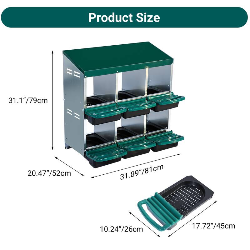 Chicken Nesting Boxes with Rollout Egg Collection