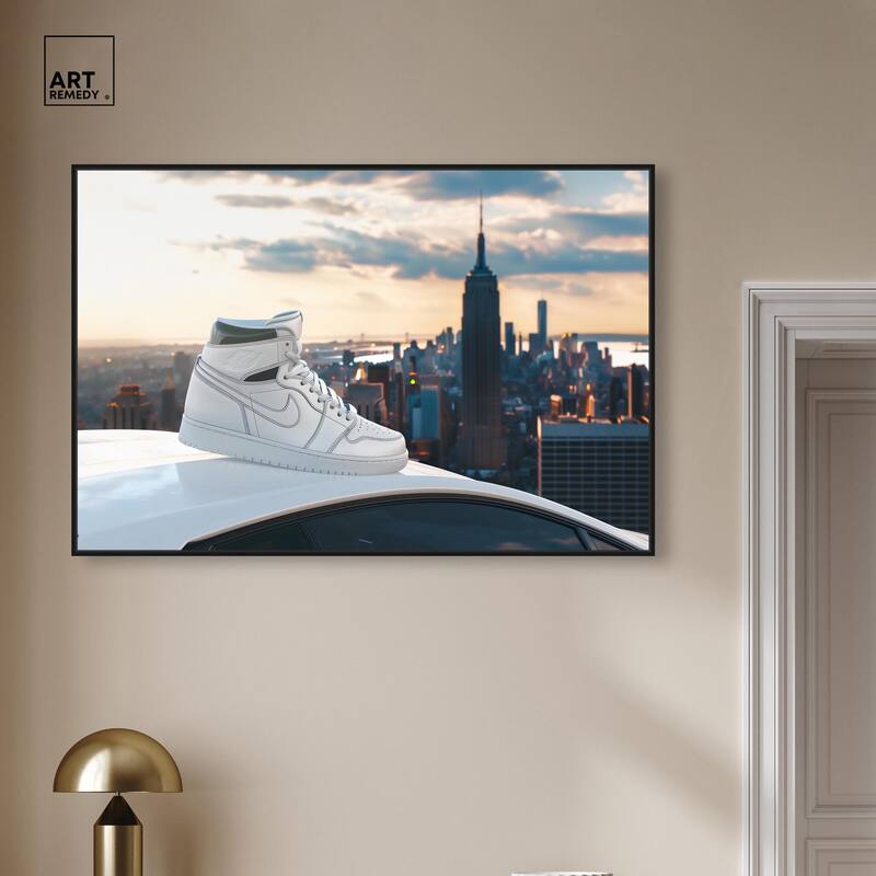 City Car and Sneakers Canvas by Art Remedy