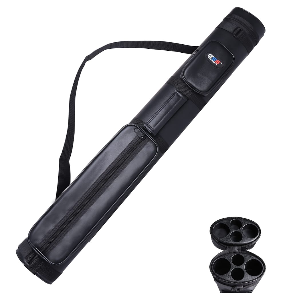 GSE™ 2x2 Oval Hard Billiard Pool Cue Stick Carrying Case, Billiard Cue Case Holds 2 Butts/2 Shafts (5 Colors)