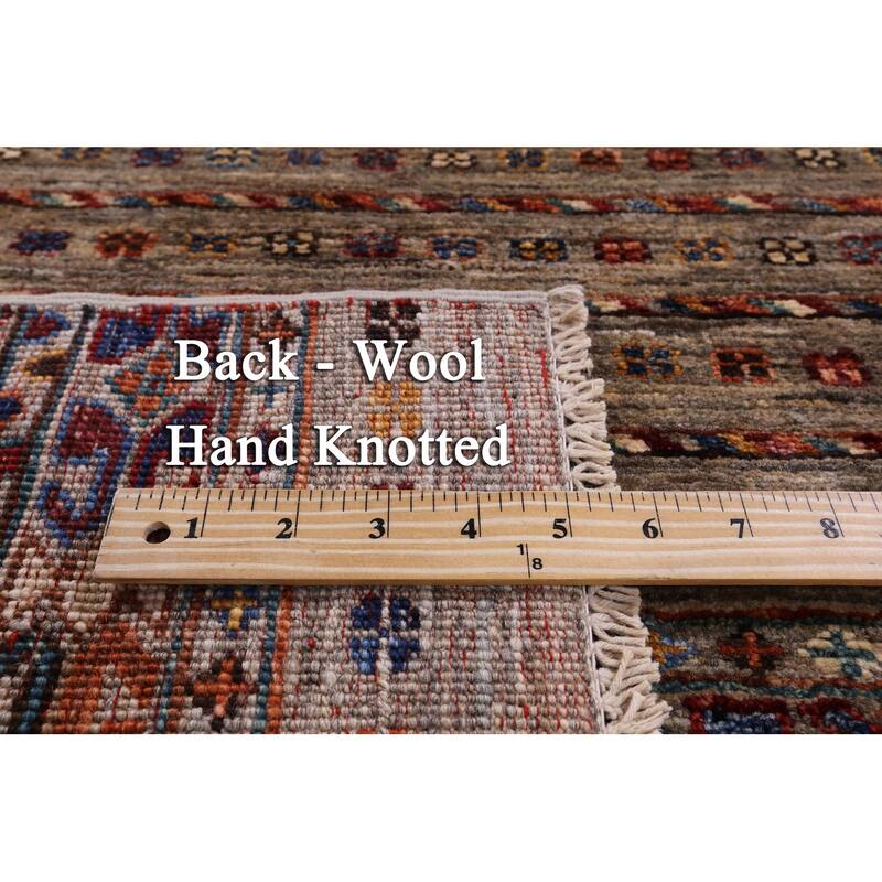 Golden Nile Khorjin Persian Gabbeh Hand Knotted Wool Rug - 3' 5" X 5' 0"