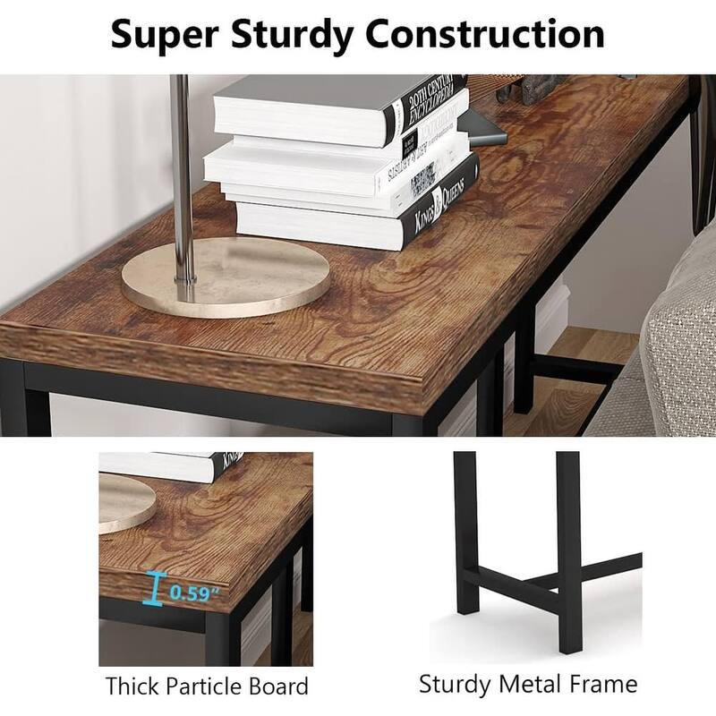 70.9 inch Extra Long Console Table Behind Couch, Easy Assembly Sofa Table for Living Room Small Space
