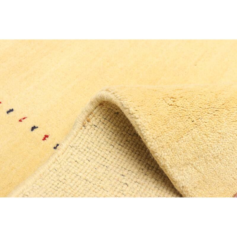 ECARPETGALLERY Hand Loomed Kashkuli Gabbeh Cream Wool Rug - 4'0 x 5'8