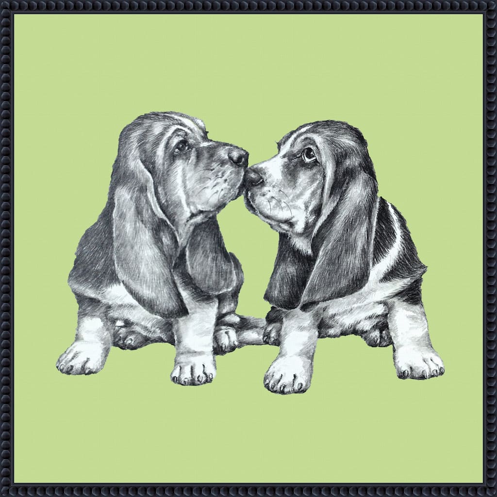 Doggie Hello by Renate Holzner Framed Canvas Wall Art Print