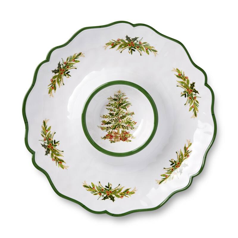 Certified International Holly Tree Melamine 2pc Appetizer Set