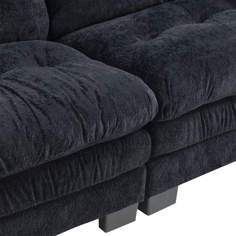 84" Upholstered 3-Seater Sofa with Dual-Layer Memory Foam Cushioning, and Complimentary Comfort Pillows