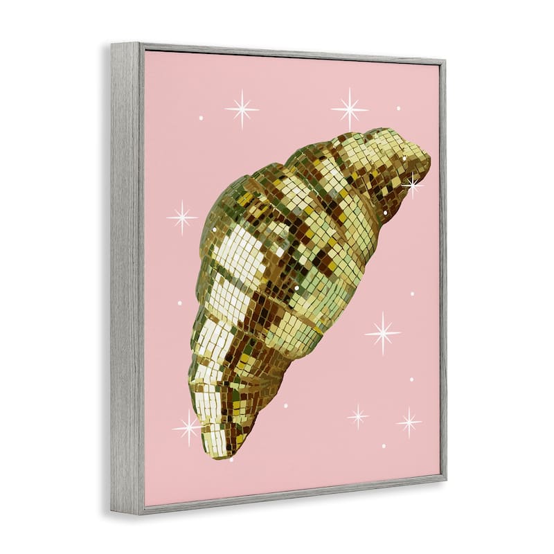 Stupell Luminous Disco Croissant Framed Giclee Art Design By Lil' Rue