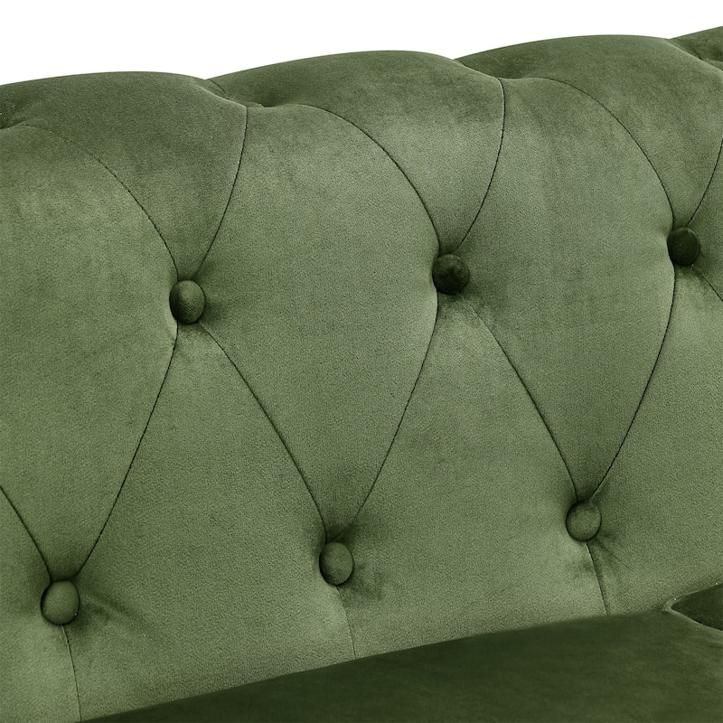 Green Chesterfield Button Tufted 3-seater Sofa with Nailheads