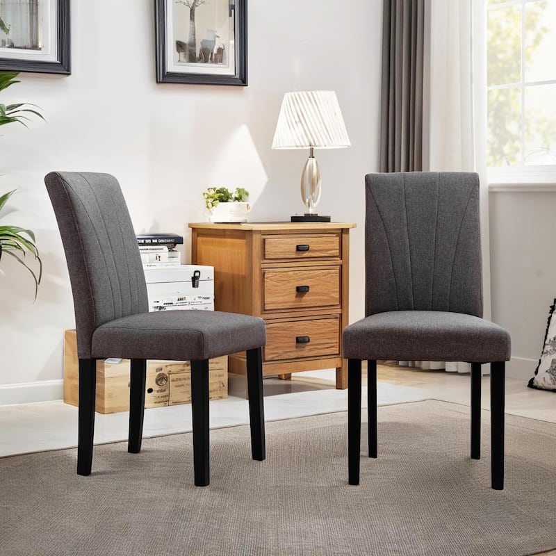 VECELO 3-Color Upholstered Dining Chairs Set with 19.5" Wide Seat 19.3" High Back Dining Chair Modern 37" Parson Chairs