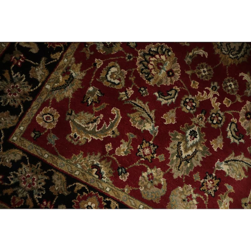 Hand Knotted Oriental 100% Wool Carpet Traditional Floral Red Agra Area Rug - 6' 5'' X 4' 2''
