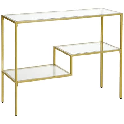 Console Table Sofa Table with Storage Shelves