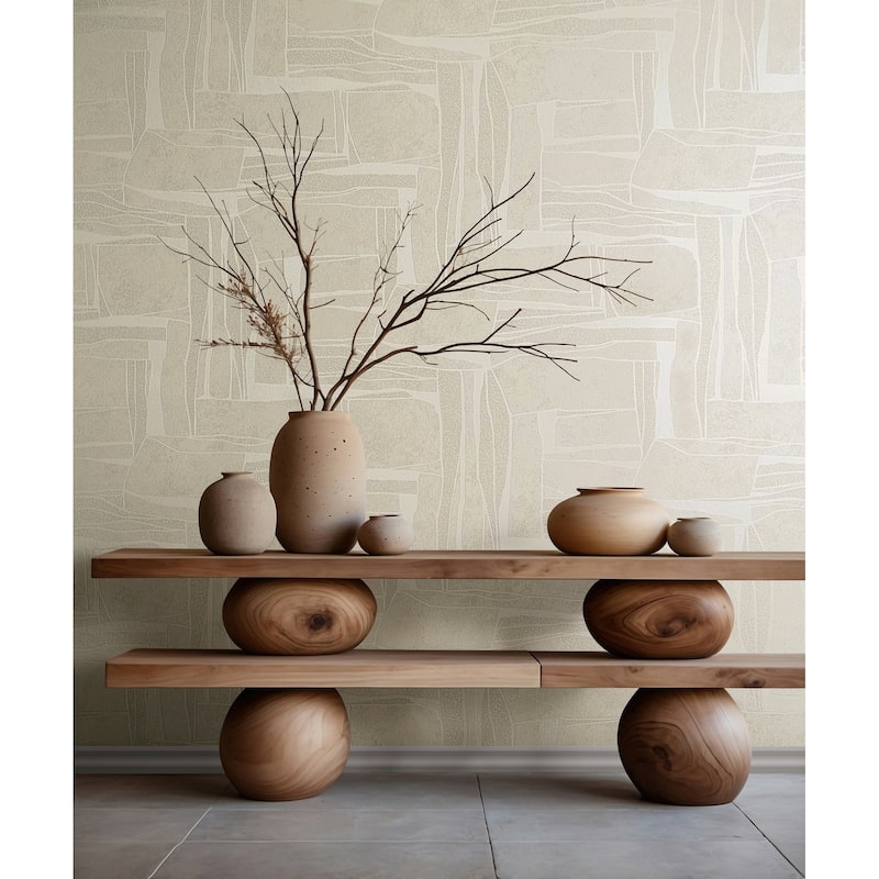 Galerie Wallcoverings Terra Collection Geometric Graphic Glitter Finish Clay on Non-woven Wallpapr Roll