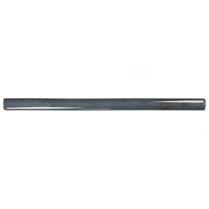 Merola Tile Coco Demi-Bullnose Glossy Blue Night 1/2" x 7-7/8" Ceramic Wall Trim - (1 Tile) - (1 Tile)