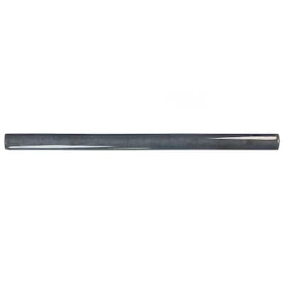 Merola Tile Coco Demi-Bullnose Glossy Blue Night 1/2" x 7-7/8" Ceramic Wall Trim - (1 Tile)