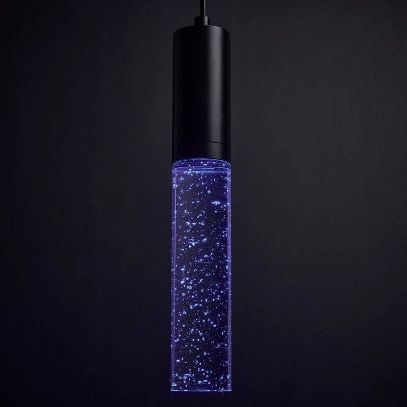 Lacey 2 Inch LED Mini Pendant RGB/TW Starfish Enabled Matte Black with K9 Bubble Crystal