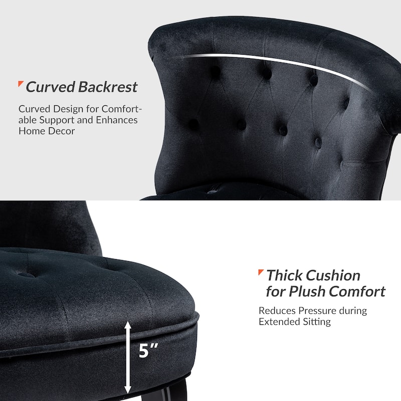 Christi Vibrant Tufted Velvet Upholstered Accent Chairs Set of 2 by HULALA HOME