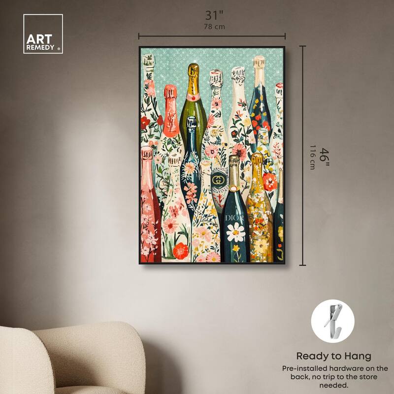Floral Collection Bottles Canvas by Art Remedy