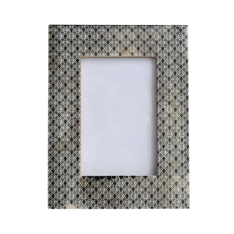 Glass and Resin Photo Frame - Grey - 6.5"L x 0.5"W x 8.5"H