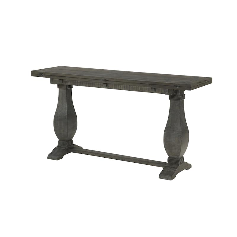 Napa 60" Solid Wood Pedestal Flip-top Sofa Console Table