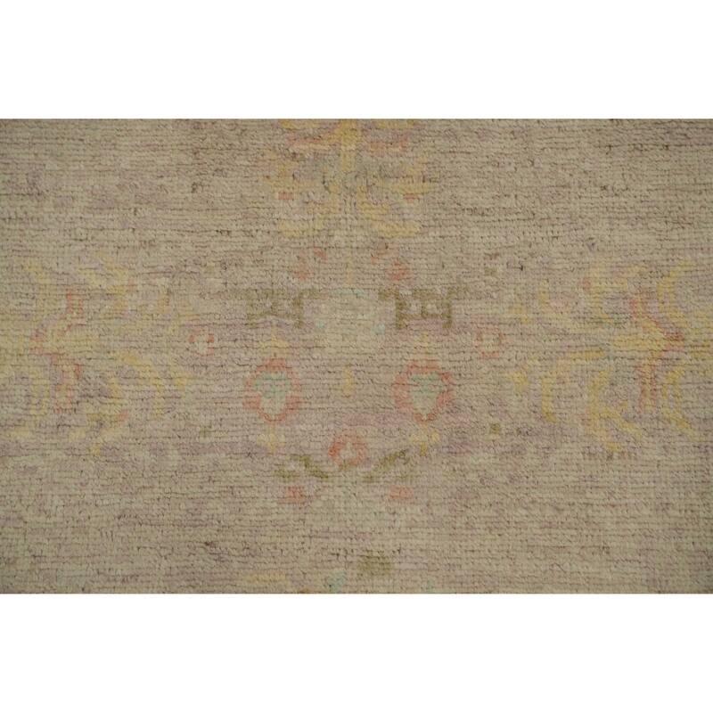 Hand Knotted Oriental 100% Wool Carpet Traditional Floral Purples Ziegler Runner Rug - 8' 0'' X 2' 8''