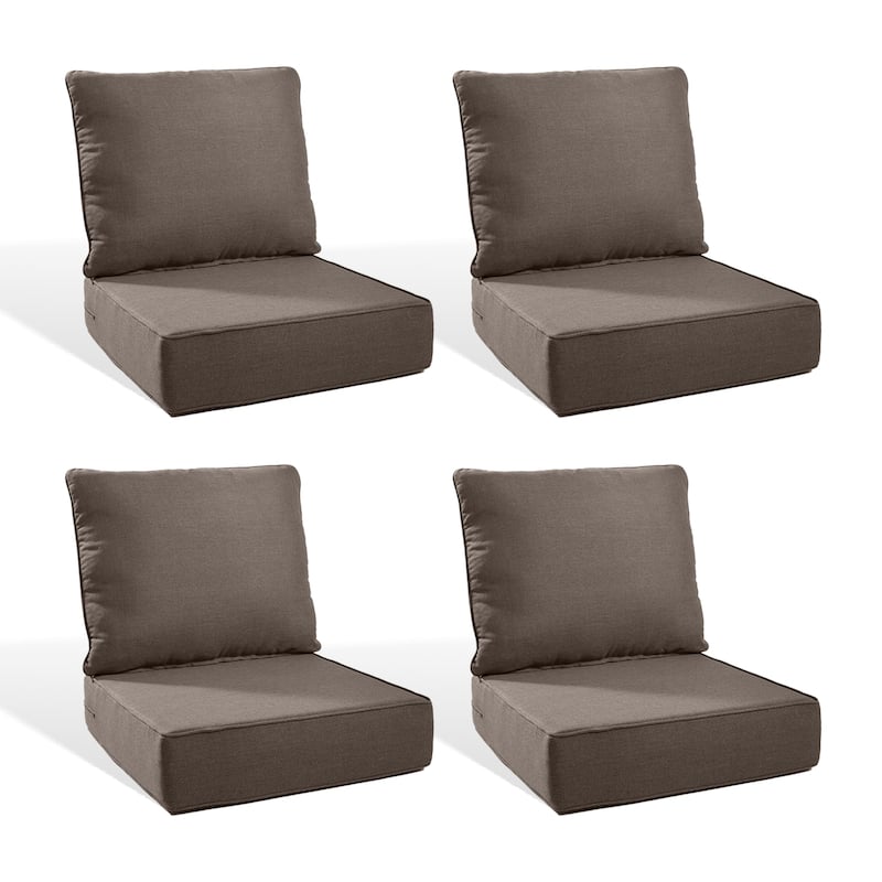 Pocassy 22"x24"x6" Inch Thick Cushions Indoor Outdoor Pillows Cushion - Grey Cushion - 4 Set Seat & Back Cushion
