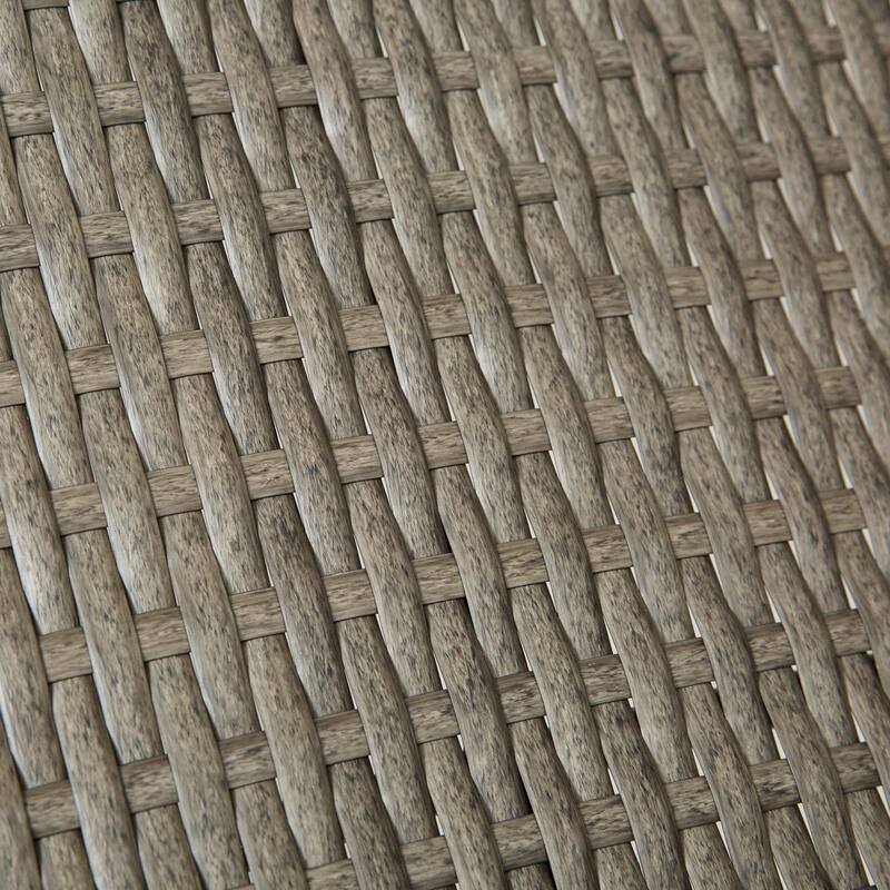 3-Piece Outdoor Wicker Bar Set with Wood-Grain Slatted Table and Cushioned High Back Stools, Weather-Resistant Patio Furniture