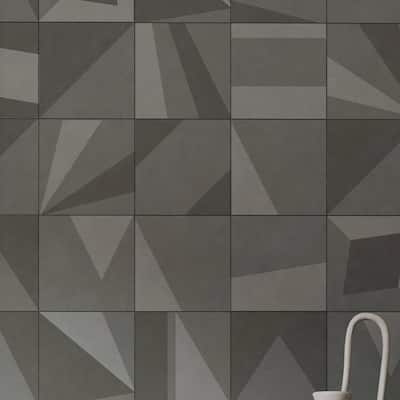 Shadows 8 in. x 8 in. Gray Matte Porcelain Wall and Floor Tile